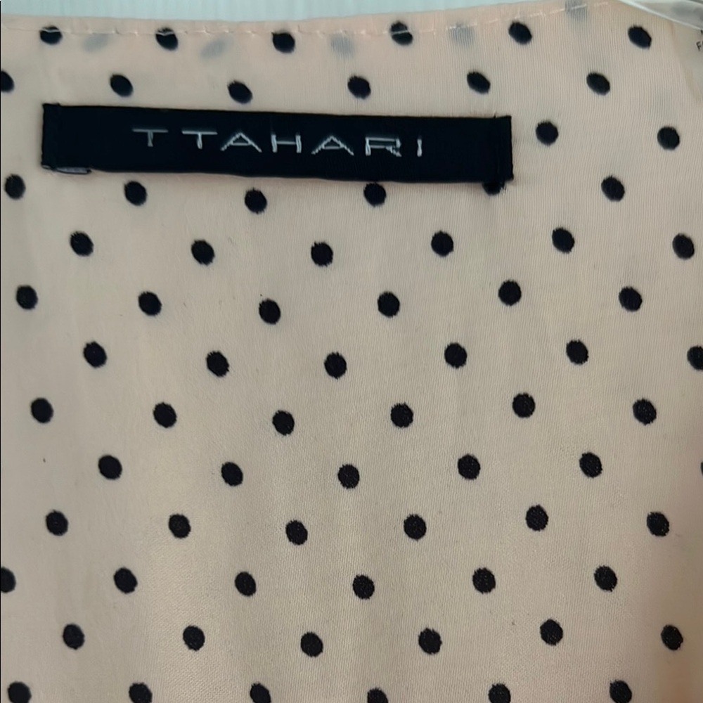 T Tahari Blouse - Cream with Black Dots - Picture 4 of 8